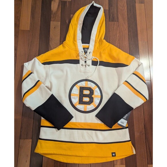 ‘47 Brand Other - 47 Brand Boston Bruins NHL Hockey Pullover Lace Hoodie Adult Size Med NWT